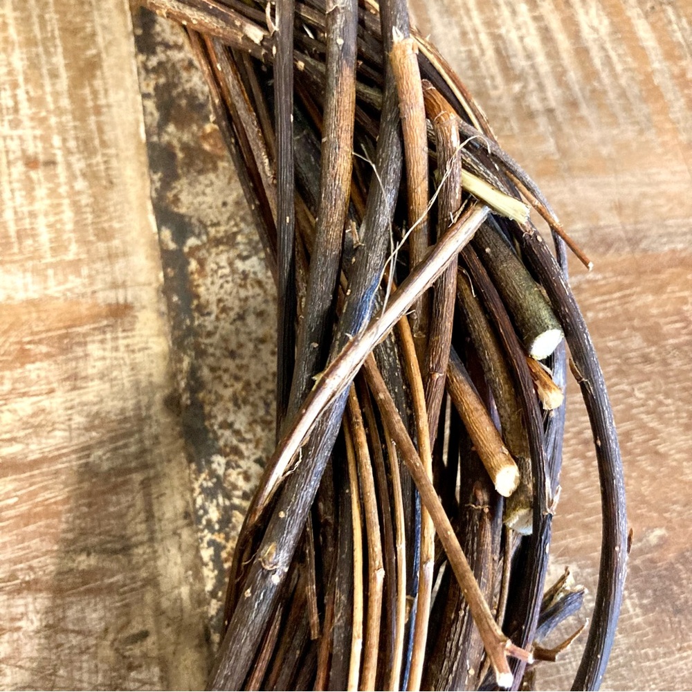13” Natural Willow & Tallow Berry Wreath Neutral Rustic Decor Handmade Wreath - Picture 10 of 12